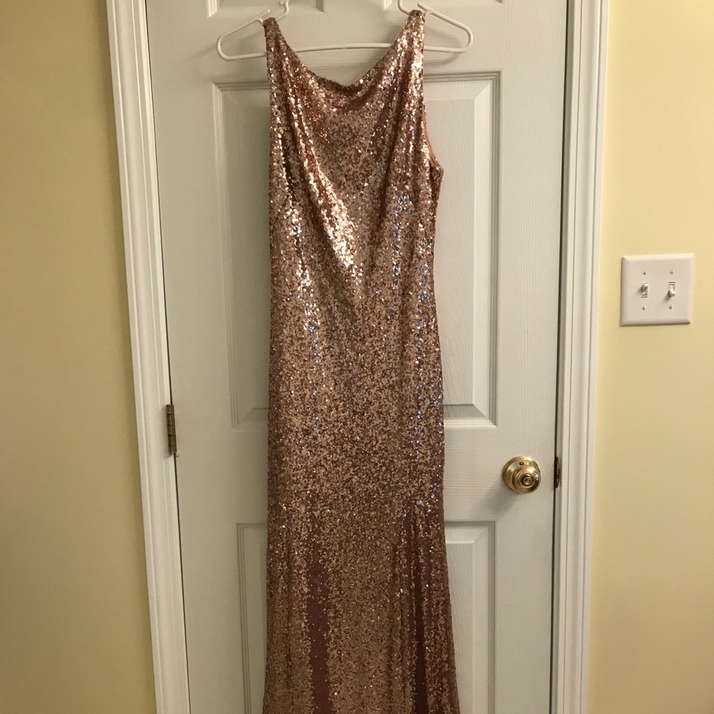Theia Gemma Rose Gold Bridesmaids Dress